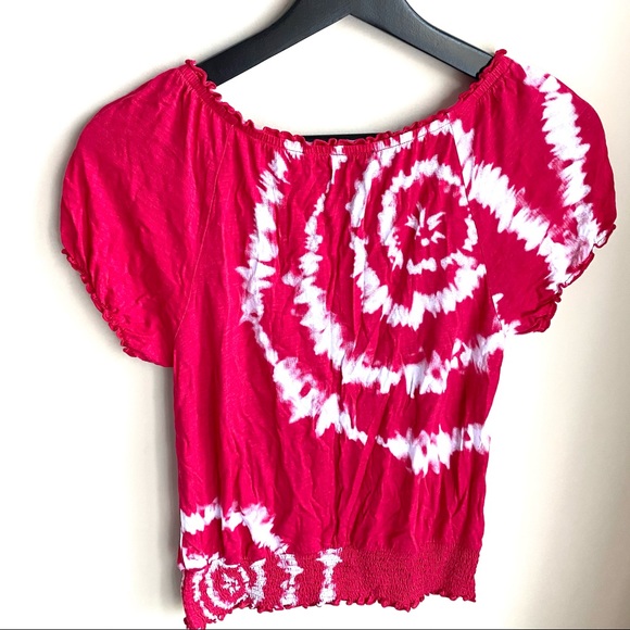 Red & White Twist Dyed Blouse - Picture 4 of 7